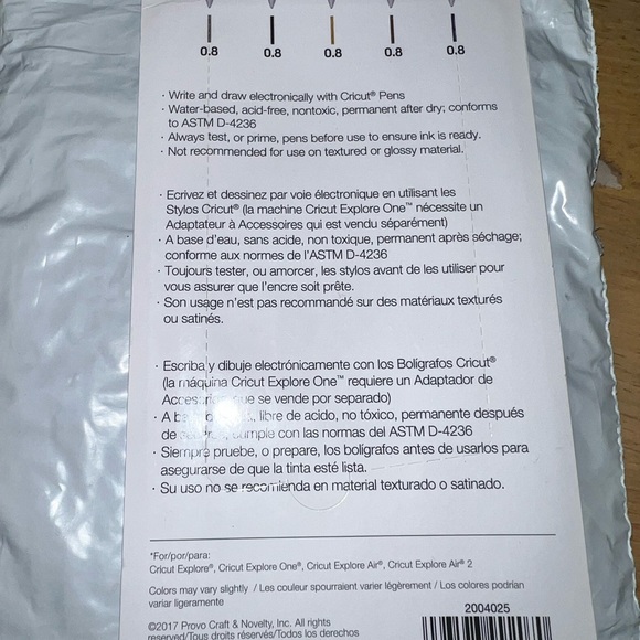 Cricut Glitter Gel Pen Set 5/Pkg-Basics - Picture 2 of 2